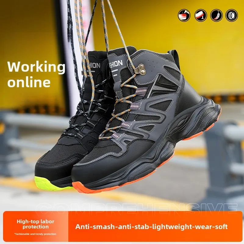 Indestructible Men Safety Boots Anti Smash Anti Stab Construction Work Steel Toe Shoes