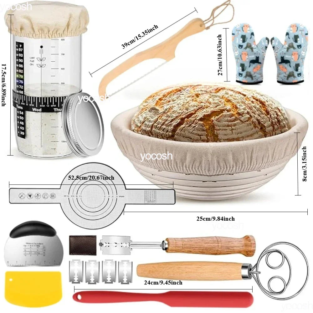 Professional Baking Kit with Sourdough Starter Jar and Tools