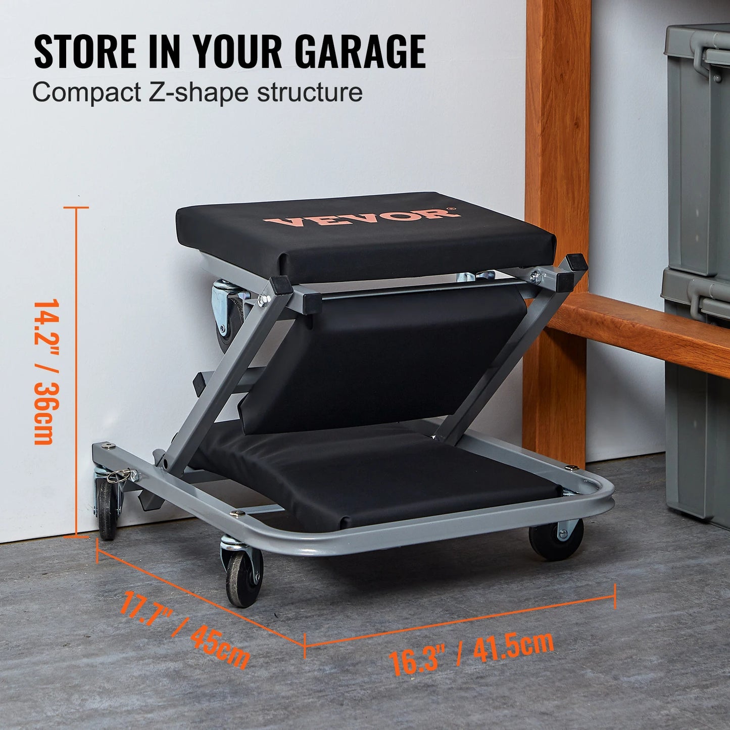 VEVOR Mechanic Creeper 36 Inch Z Creeper Seat 2 in 1 Vehicle Maintenance Tool