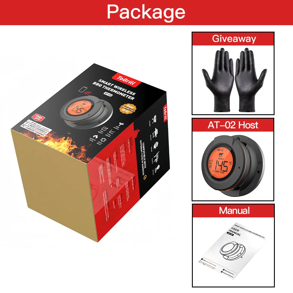 WENMEICE Wireless Meat Thermometer for BBQ and Oven Cooking