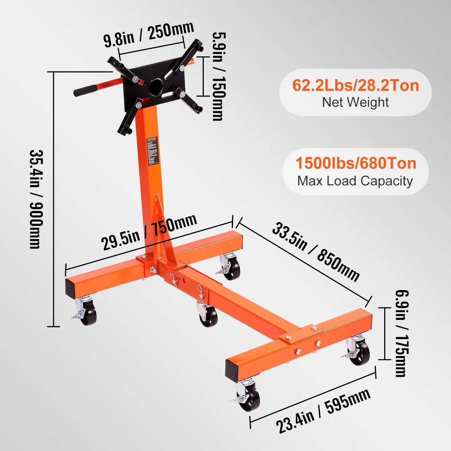 VEVOR Engine Stand 750 1300 1500 Pounds Rotating Motor Stand