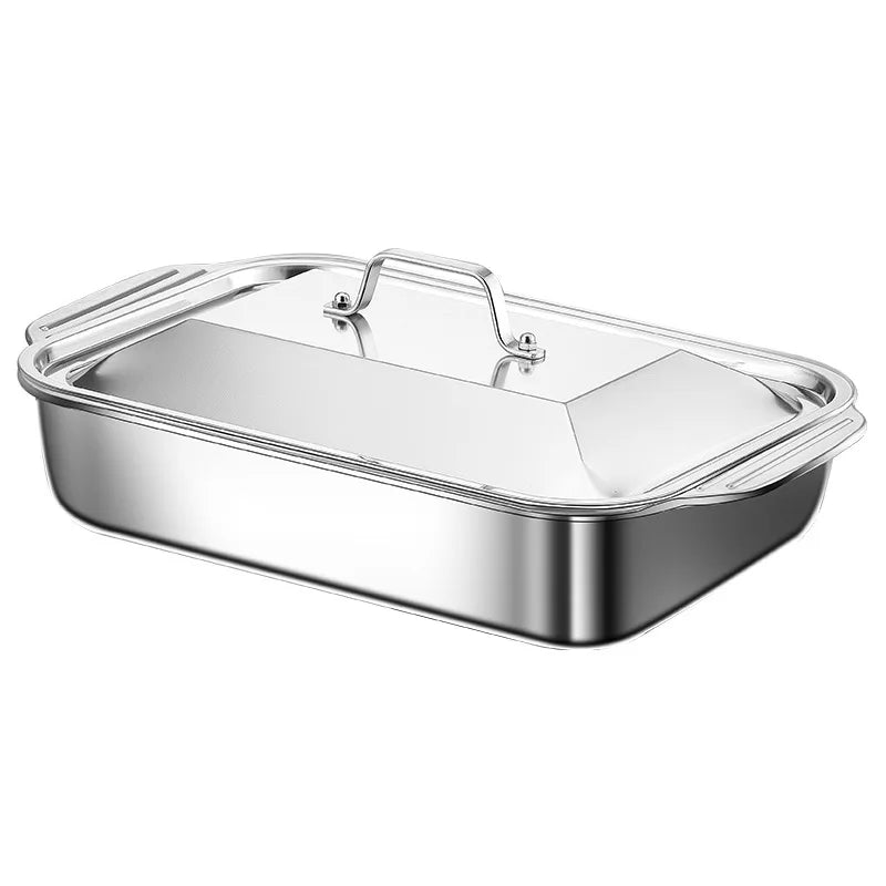 Extra Large Stainless Steel Non-Stick Baking Tray with Lid
