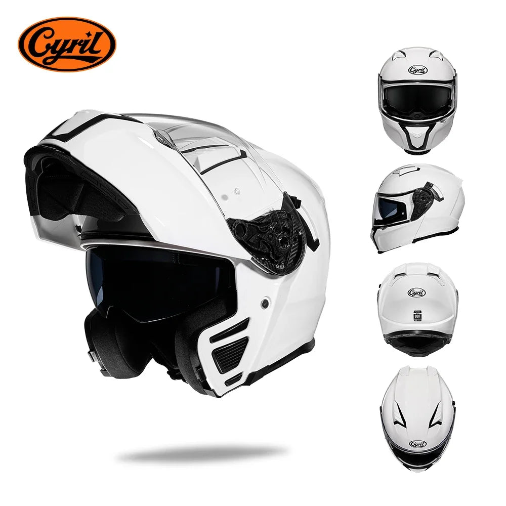 CYRIL Dual Visor Modular Motorcycle Helmet DOT Approved