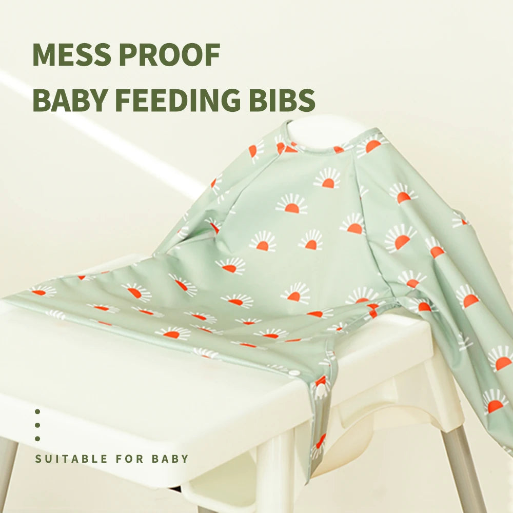 HappyFlute Waterproof Baby Feeding Bib with Snap Button Design