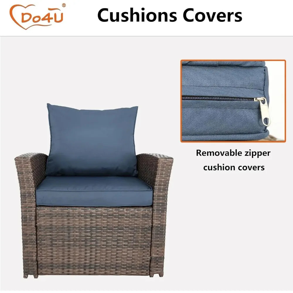 3 4 5 Pieces Patio Furniture Sets Outdoor Sectional Wicker Set Outdoor Conversation Set Patio Loveseats with Coffee Table