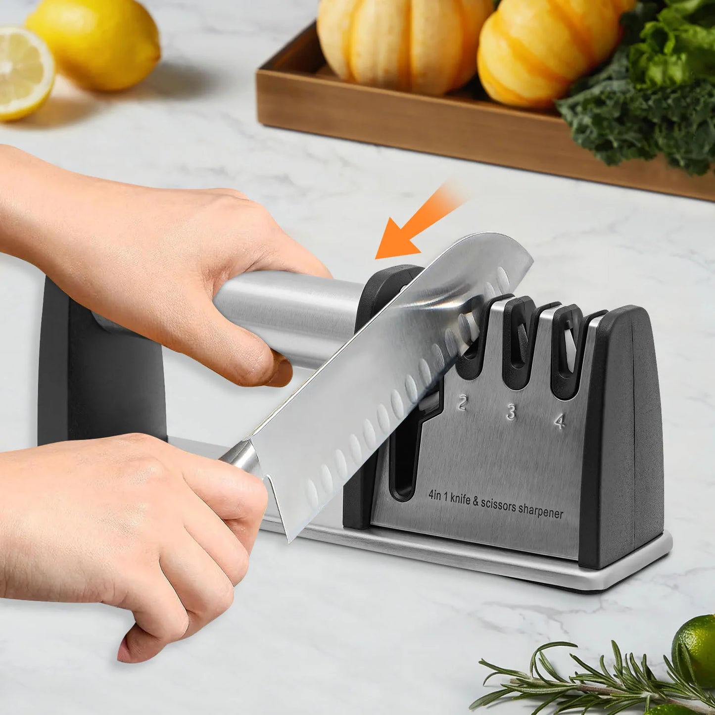 4-in-1 Electric Knife Sharpener for Effortless Kitchen Precision