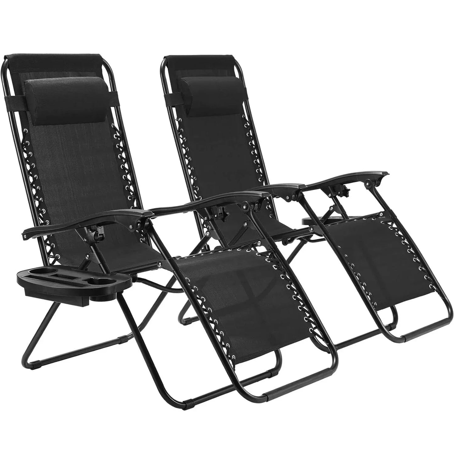 Folded Outdoor Zero Gravity Folding Lounge Chair Cup Holder