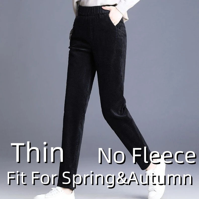 SUYISODACN Autumn Winter Plush High Waist Fleece Pants