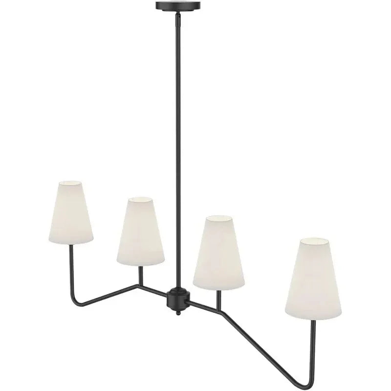 Collins Round Chandelier Fabric Branch Lamp Minimalist French Decorative Pendant Light for Hall Bedroom Study Rustic Hanging Light