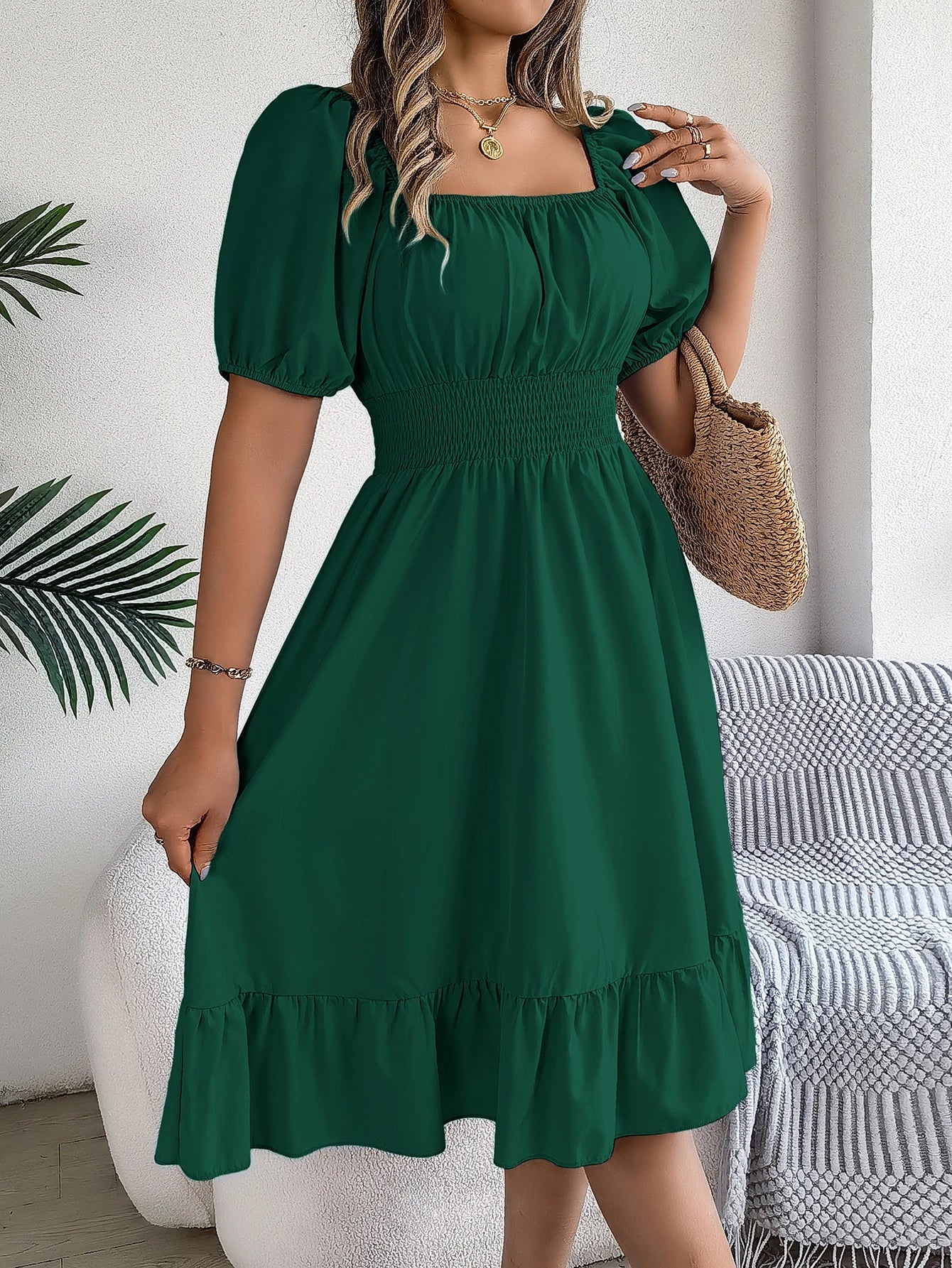 LUSMAYCN Elegant Spring And Summer High Waisted Dresses