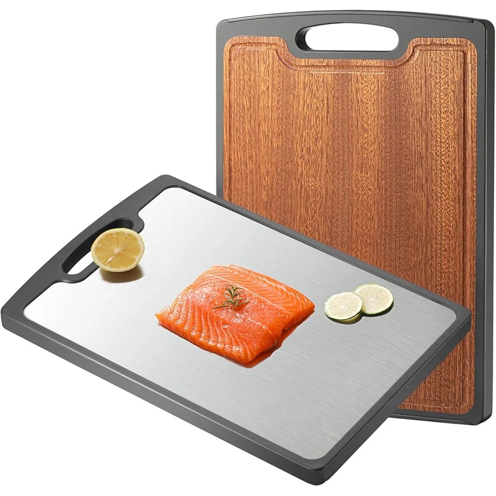 Titanium Double Sided Cutting Board With Juice Groove