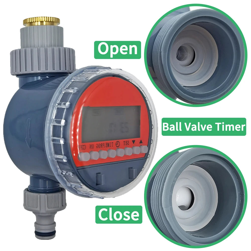Oasis Ball Valve Irrigation Timer Automatic LCD Watering Electronic Water Tank Controller for Home Garden Greenhouse