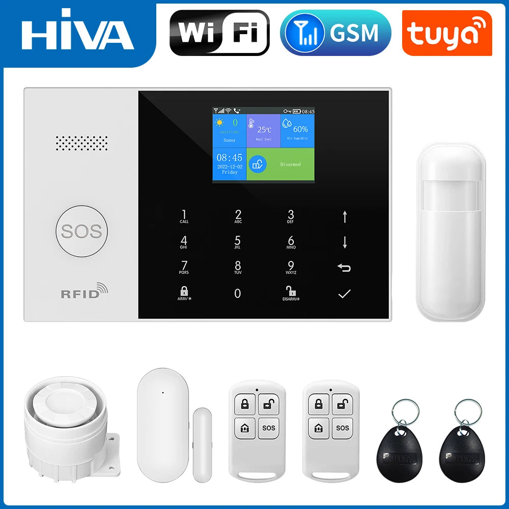 New Wireless Home Alarm System GSM WiFi Motion Sensor Detector Burglar Alarm Tuya SmartLife App Garden Home Alarm PG105