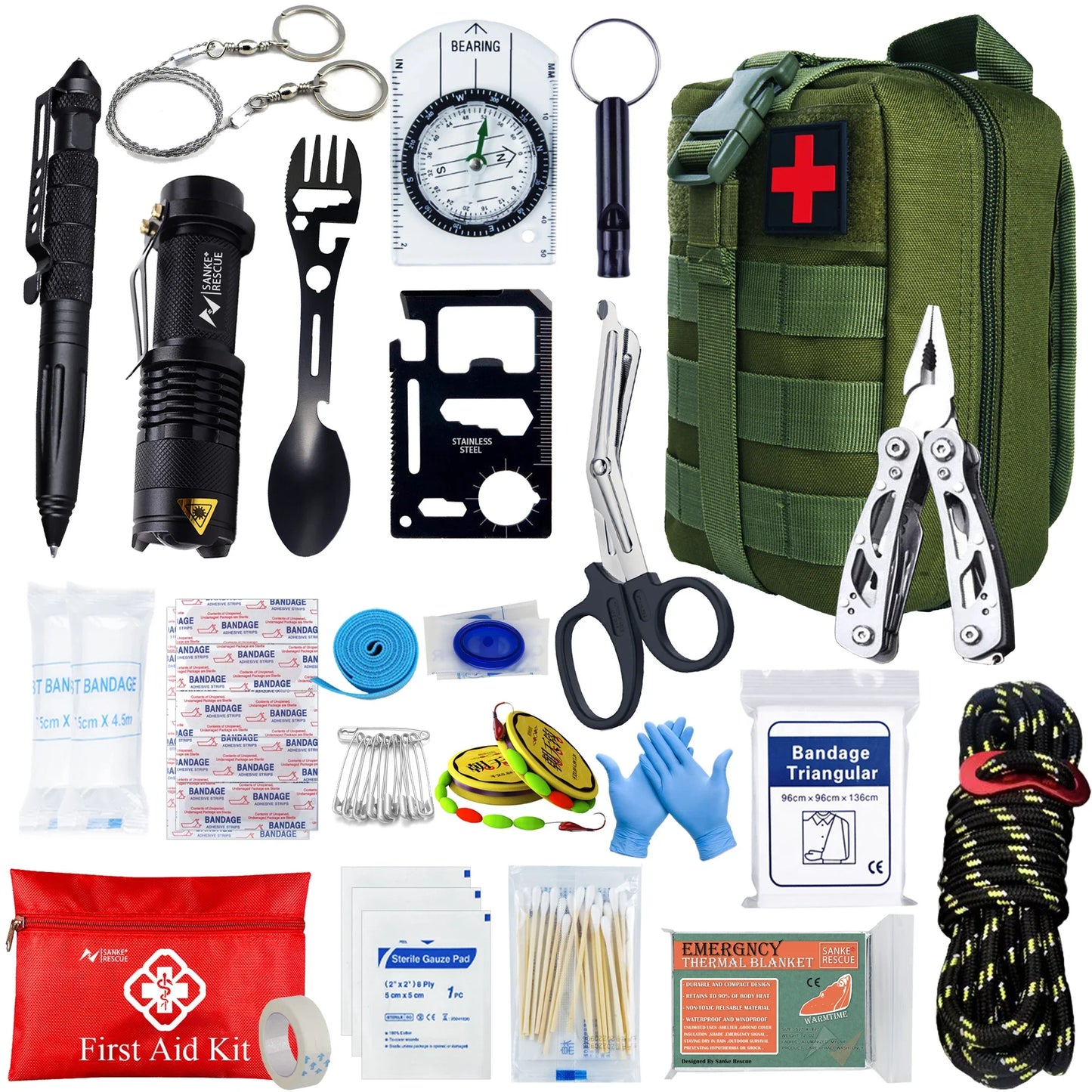 Tactical First Aid Kit Car Accessories Survival Kit Camping Equipment Medical Bag Self Defense EDC Pouch IFAK