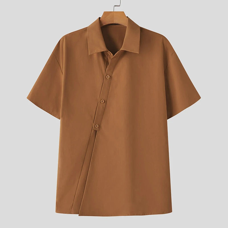 ZANZEA Women Loose Lapel Neck Button Front Shirt Blouse