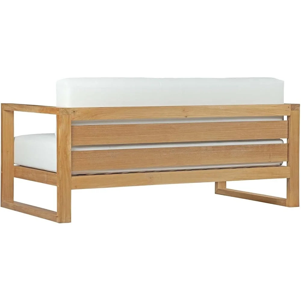 Teak Wood Outdoor Patio Sofa Loveseat with Cushions