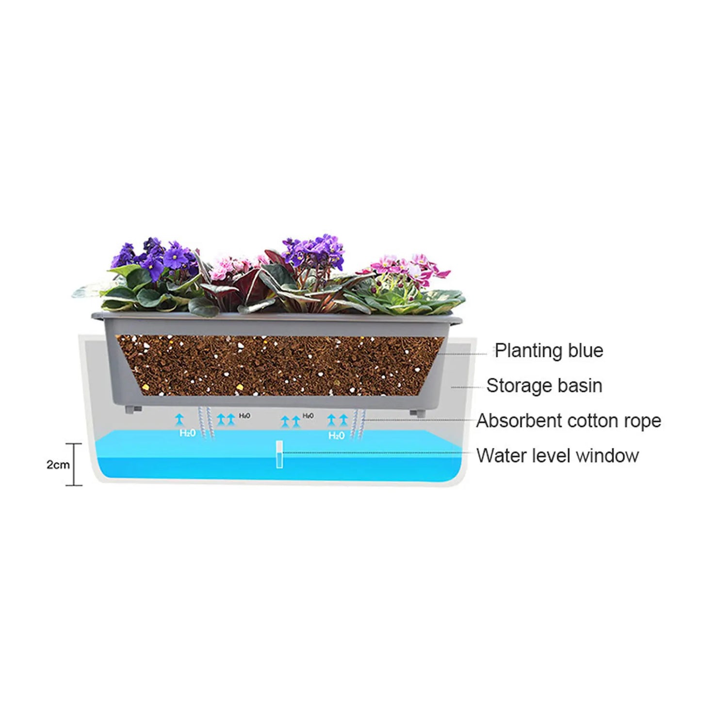 Self-Watering Planter Pots with Water Level Indicator for Plants