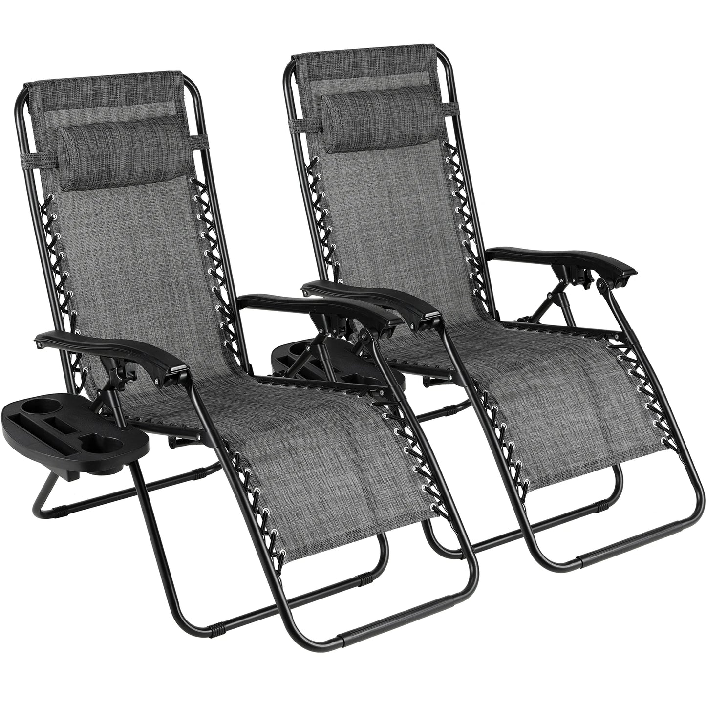 Folded Outdoor Zero Gravity Folding Lounge Chair Cup Holder