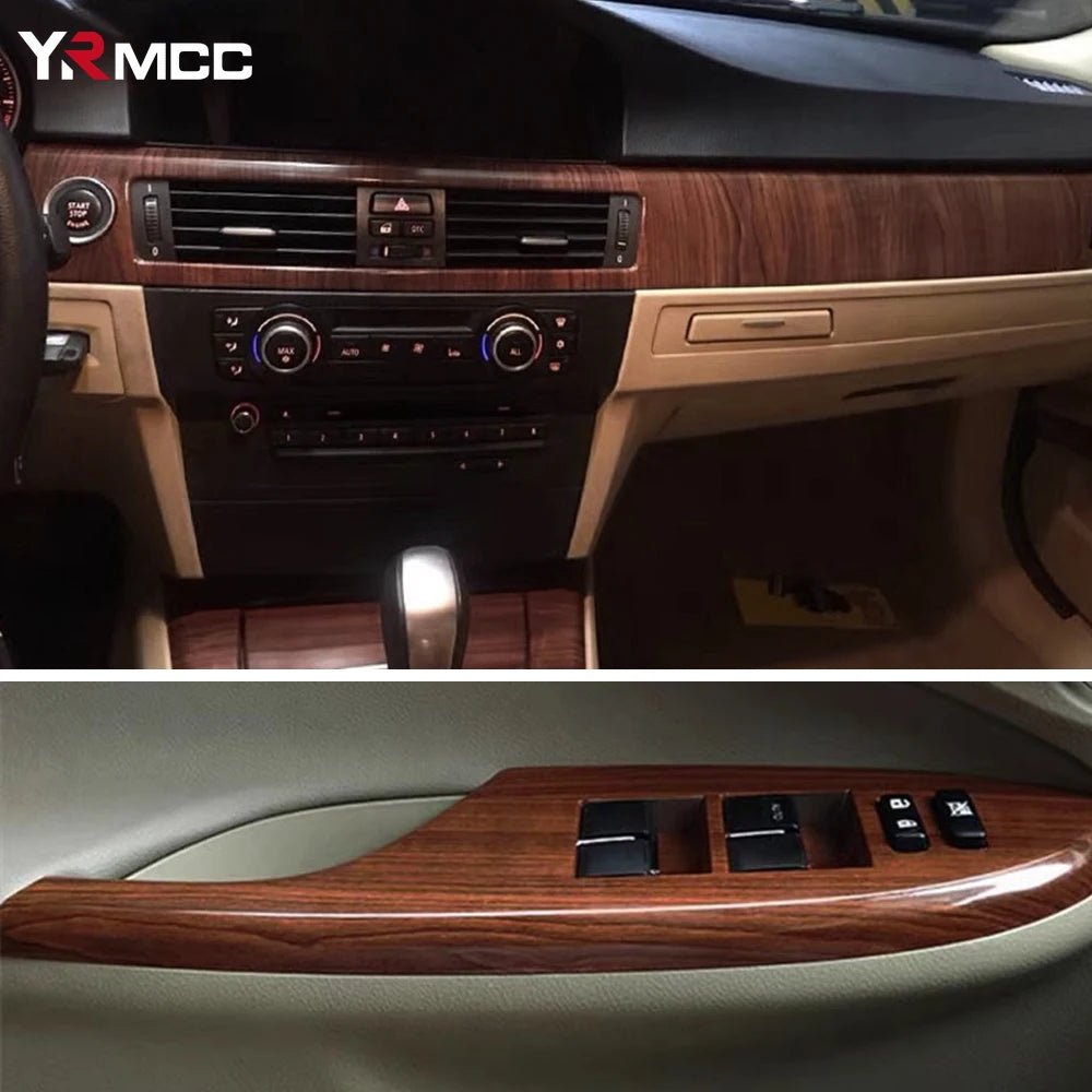 Car Sticker Wood Grain Vinyl Film Automotive Interior Adhesive Decals Small Size Car Vinyl Wrap Auto Accessories