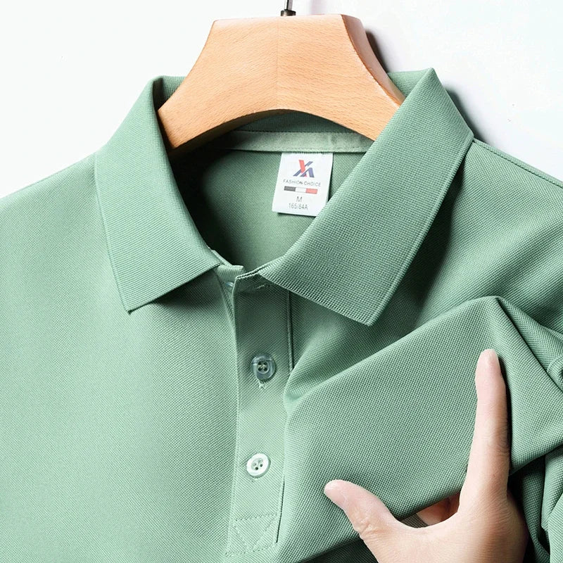 Men's Breathable Short Sleeved Polo Shirt for Summer Style