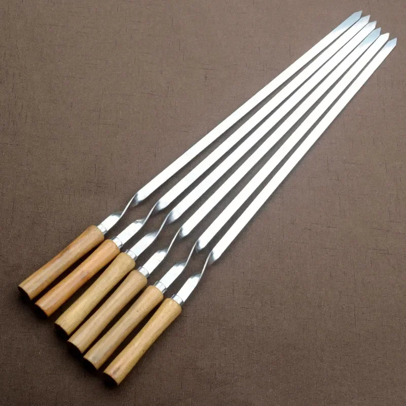 6PCS Stainless Steel BBQ Fork Skewers for Grilling Delight