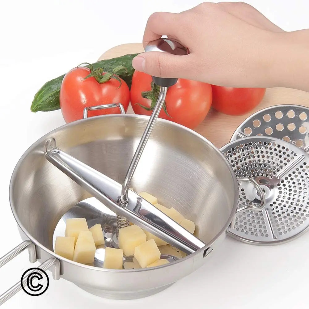 Multifunctional Stainless Steel Food Mill and Potato Masher