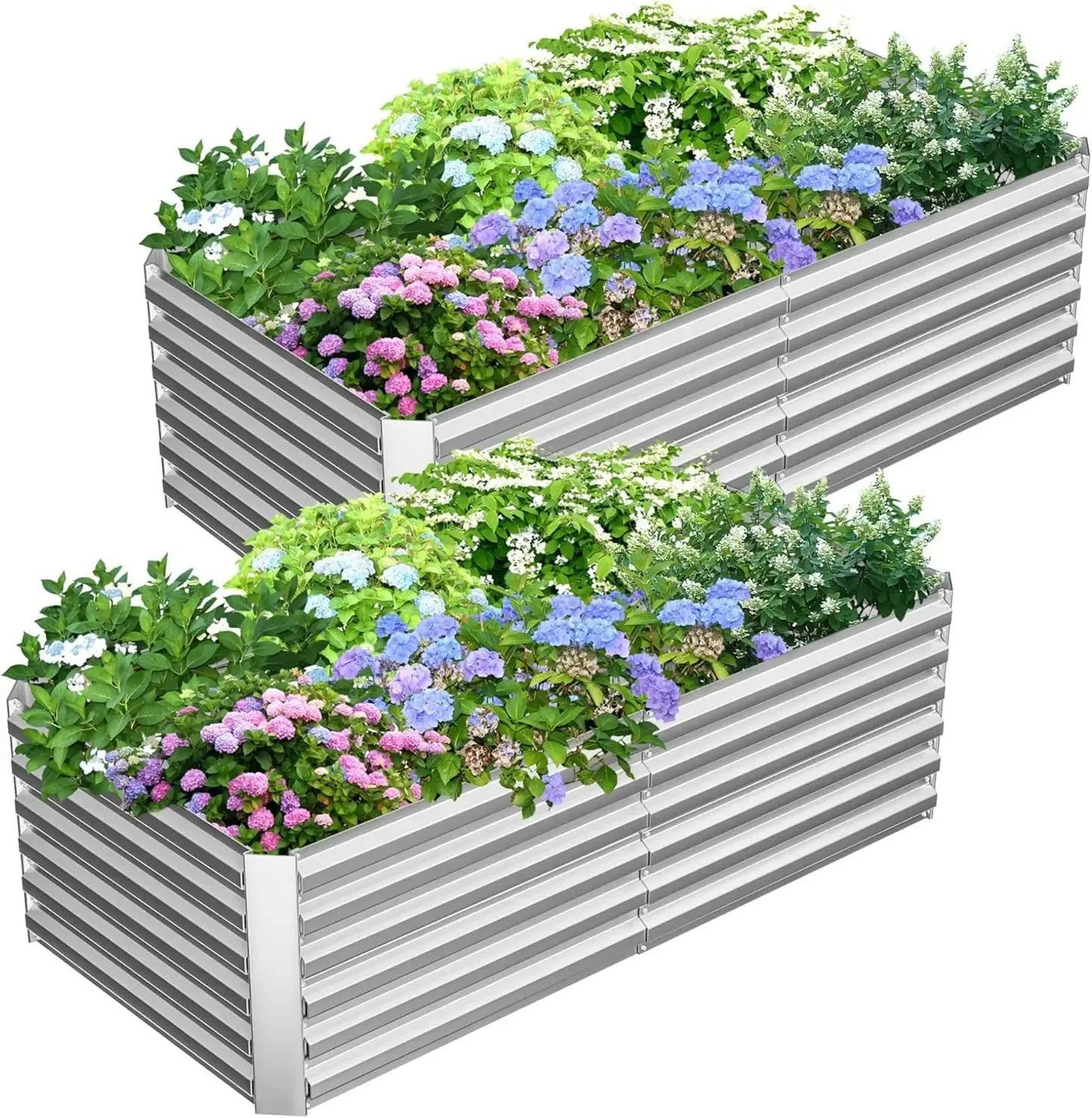 Galvanized Raised Garden Bed With Trellis For Vegetables And Flowers