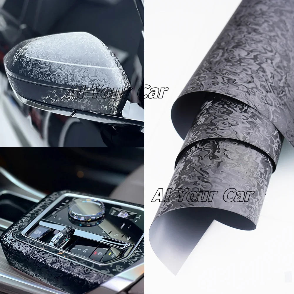 Ghost Black Carbon Fiber Film Forge Cosmic Sticker Waterproof Motorcycle Modified Film Car Body Tuning Decor Accessories