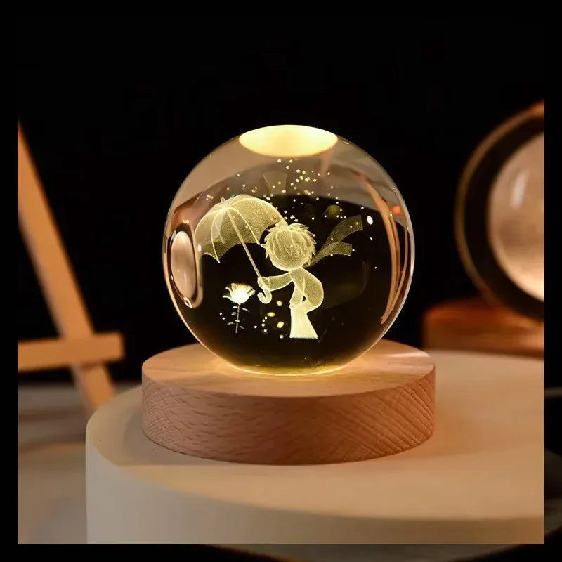 LED Night Light Saturn 3D Moon Table Lamp for Kids