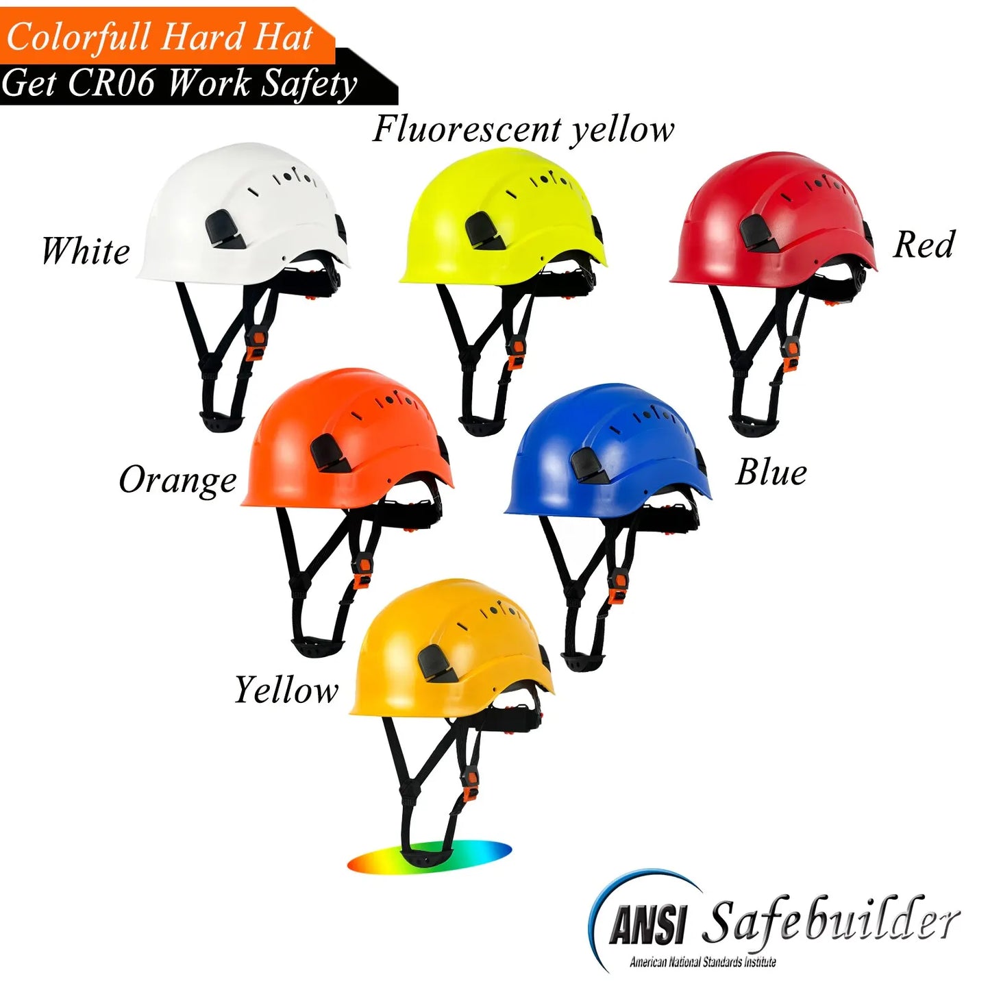 CE Work Safety Hard Hat for Engineers Slotted Ventilated Construction Safety Helmet for Men and Women Adjustable Ratchet