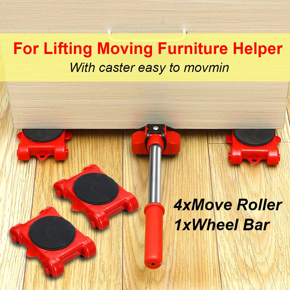 Choice Five Piece Furniture Mover Tool Set With Four Wheels