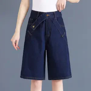 High Waist Wide Leg Denim Pants for Women's Vintage Style