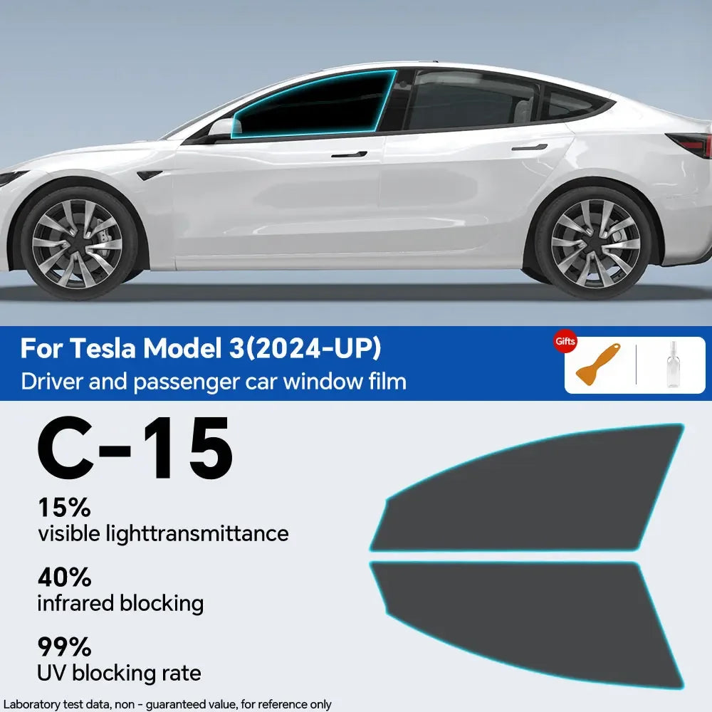 PFCC Pre-Cut Car Window Privacy Tint Film For Tesla Model 3 2024 Highland Ceramic Solar UV Protector Film