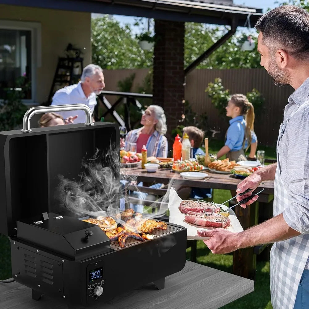Portable Wood Pellet Grill and Smoker with Temperature Control