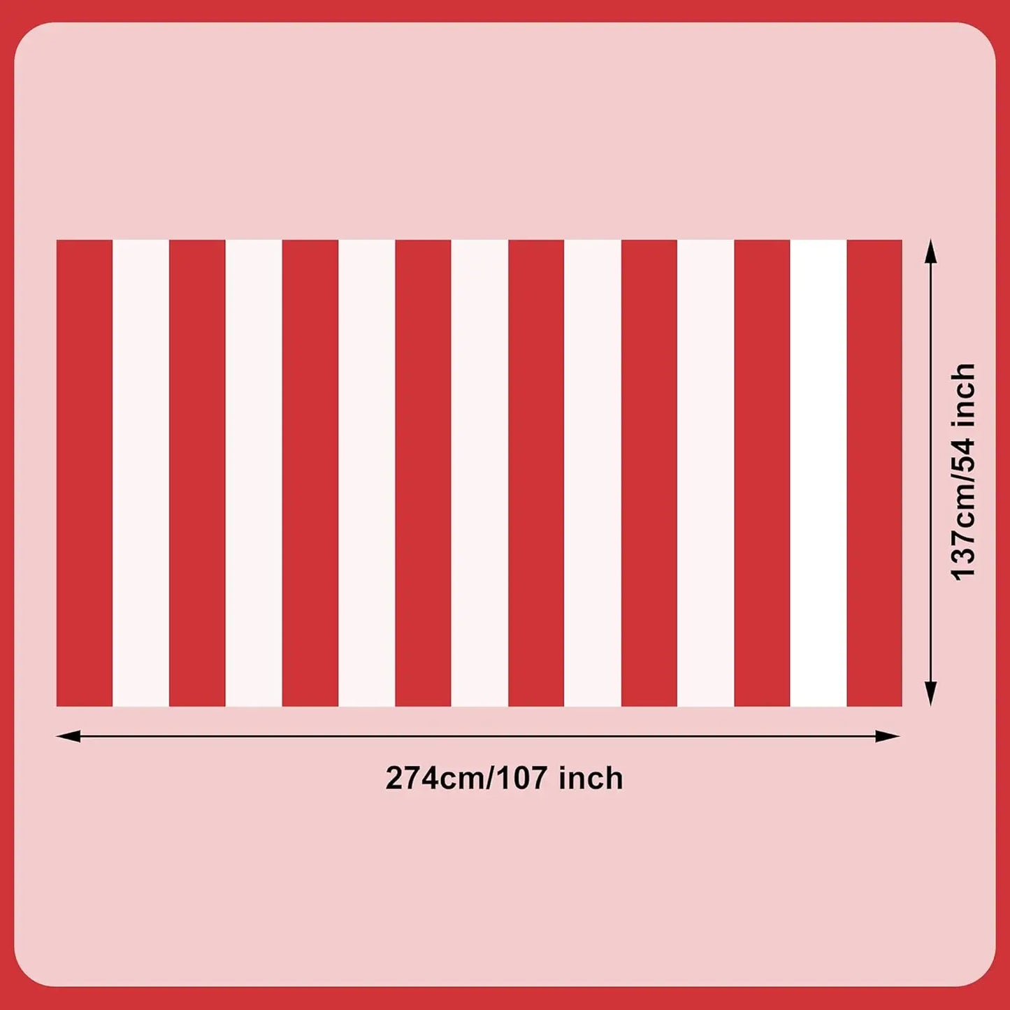 Waterproof Red and White Striped Tablecloth for Parties