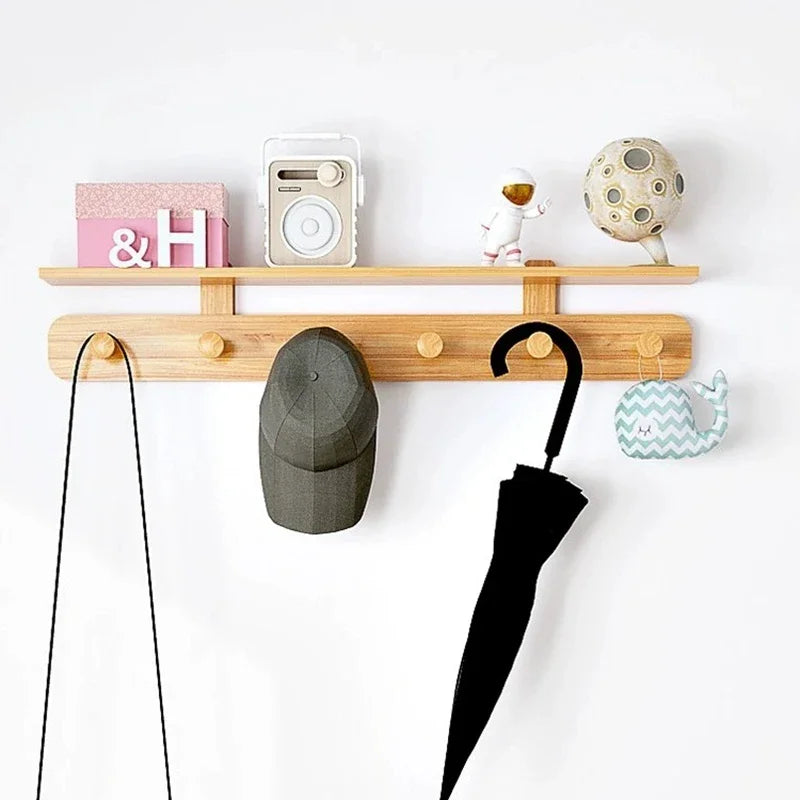 Oeny Multifunctional Coat Rack With Wall Hooks And Shelving