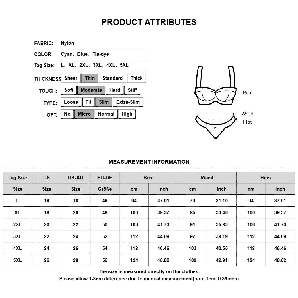 Plus Size Two Piece Women's Swimsuit for Summer Beach Fun