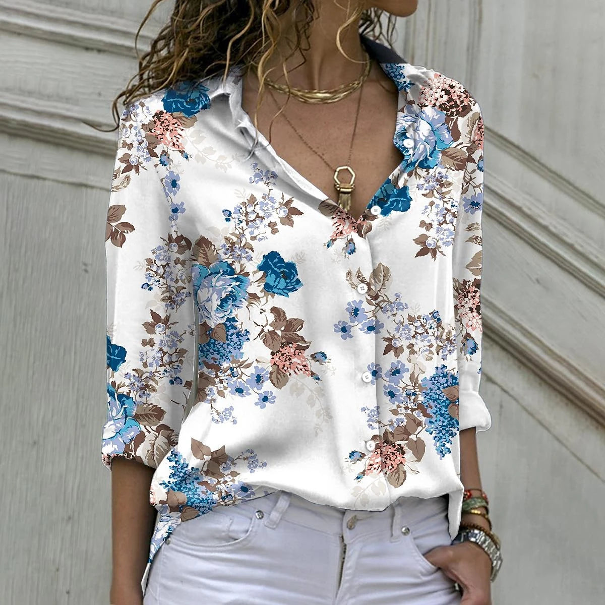 Icevoolen Elegant Long Sleeve Women Shirt Casual Loose Top