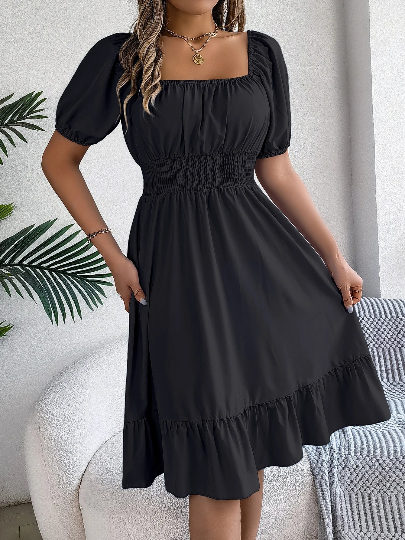 LUSMAYCN Elegant Spring And Summer High Waisted Dresses