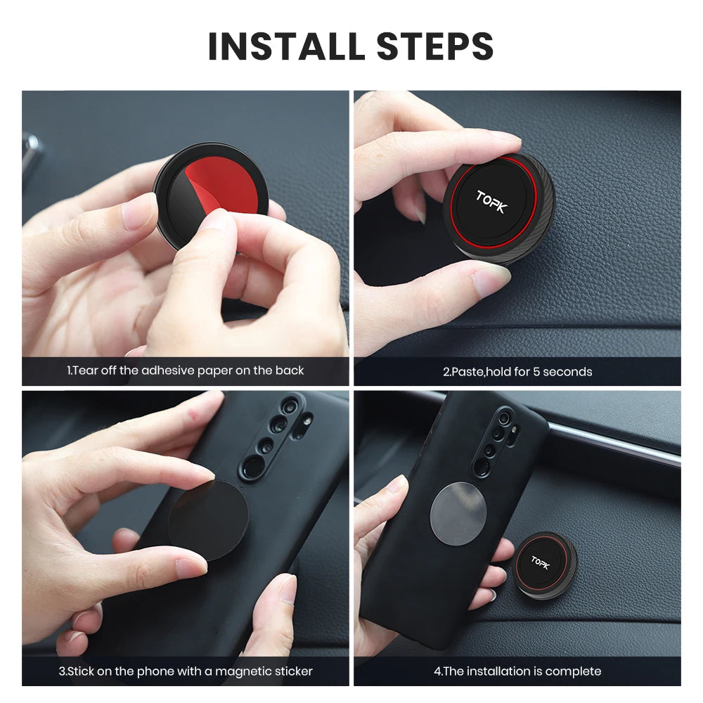 TOPK Magnetic Car Phone Holder for Dashboard and Wall Use