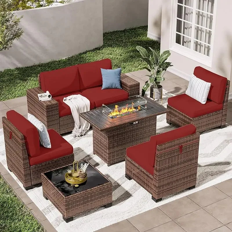 Outdoor Sectional Patio Furniture Set with Waterproof Cover