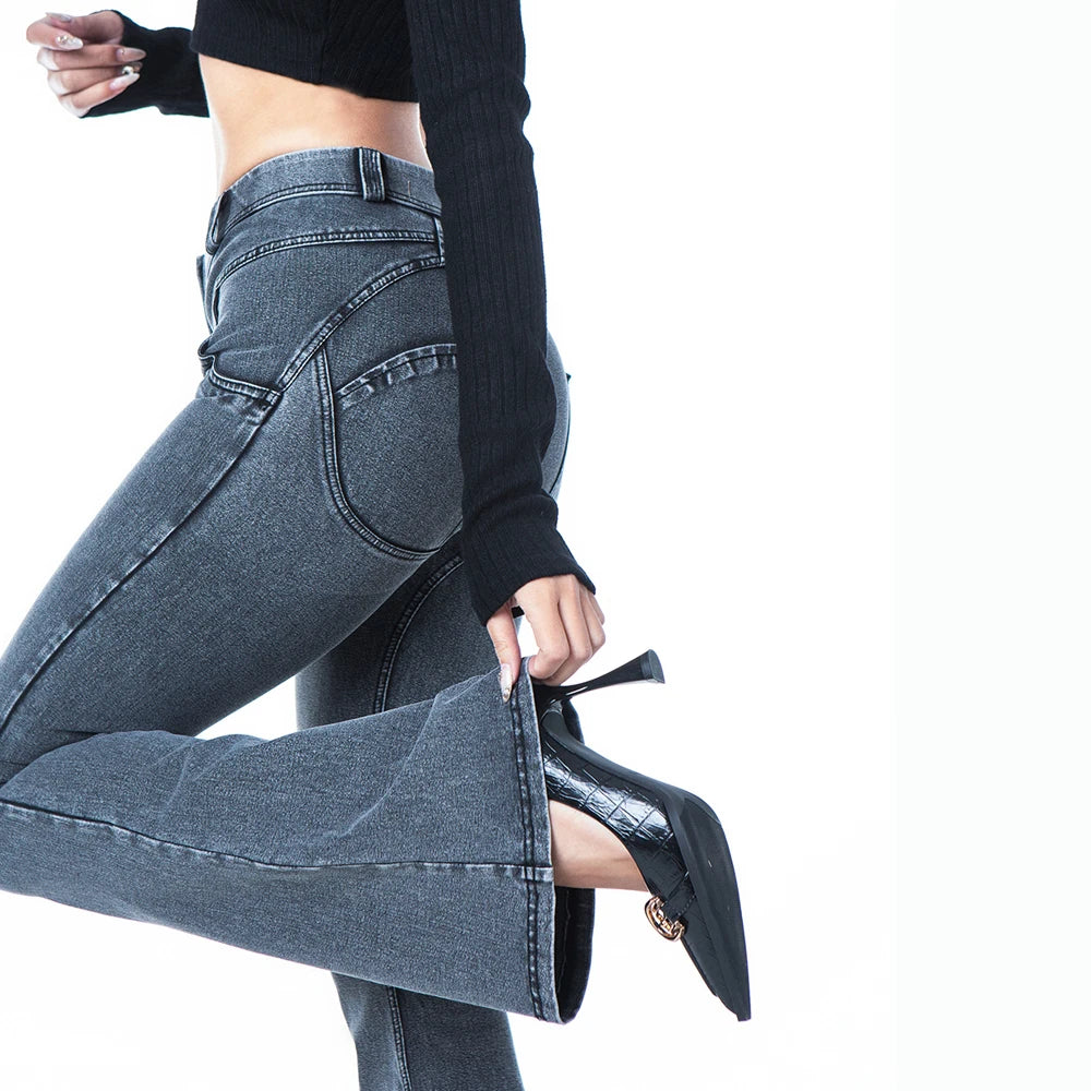 Non-Animalcn Vintage Bell Bottom Jeans Buttoned Skinny