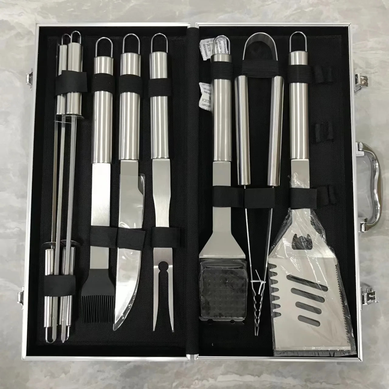 Stainless Steel BBQ Tool Set for Outdoor Grilling Enthusiasts