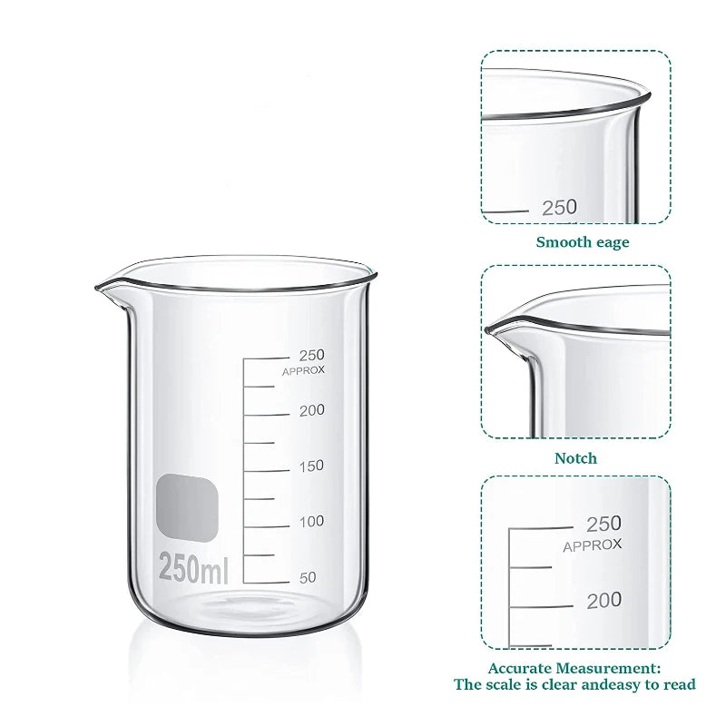 Borosilicate Glass Beakers for Precise Chemistry Measurements