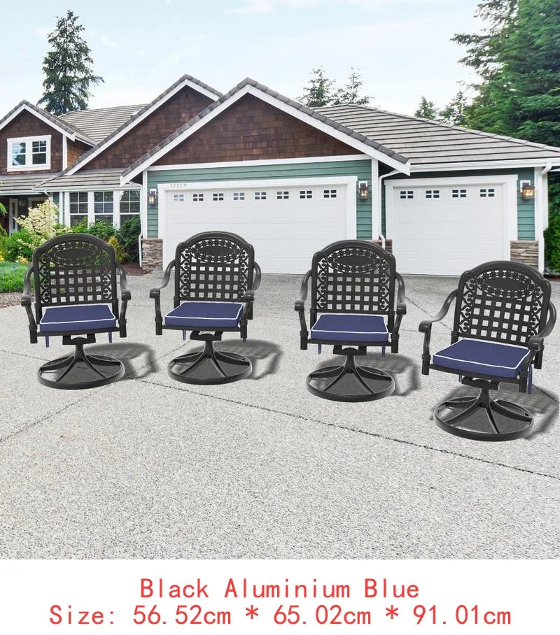 Durable Outdoor Cast Aluminum Patio Swivel Chair Set