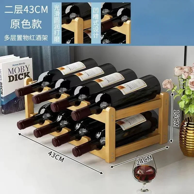 Wooden Wine Rack Display Grid Storage Shelf For Tabletop