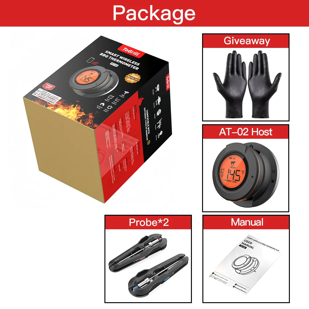 WENMEICE Wireless Meat Thermometer for BBQ and Oven Cooking