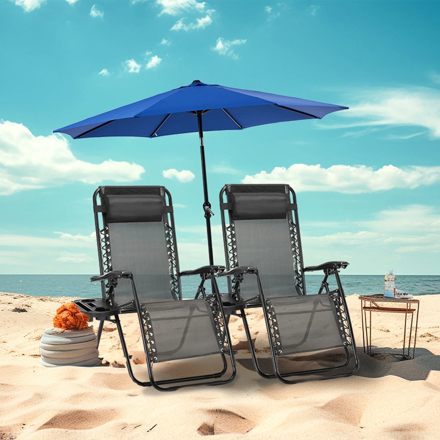 JHK Zero Gravity Portable Recliner Lounge Chairs Set of Two