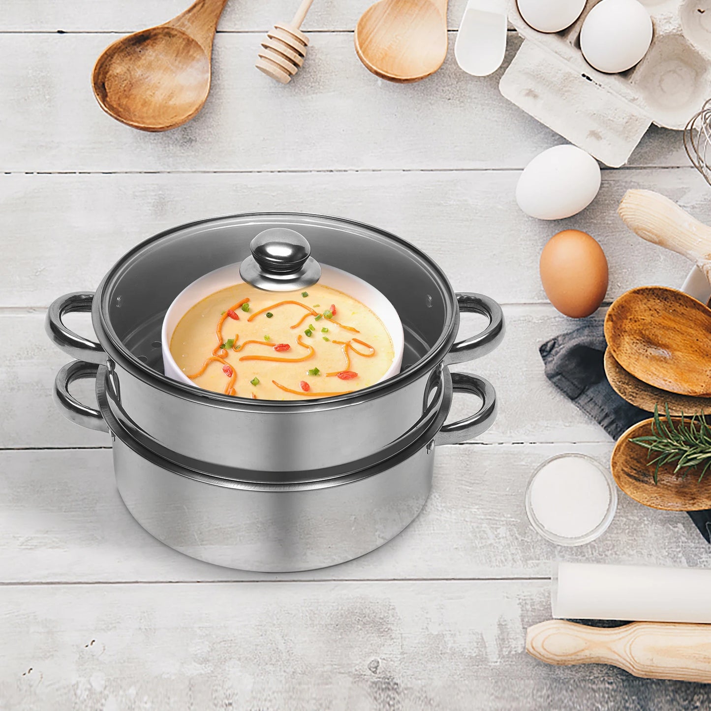 Multi-Function Stainless Steel Steamer for Versatile Cooking