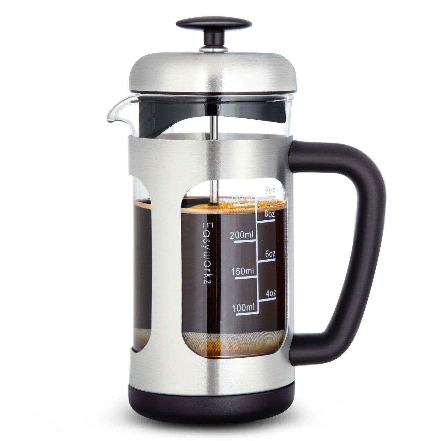 Easyworkz French Press Coffee and Tea Maker with Glass Design